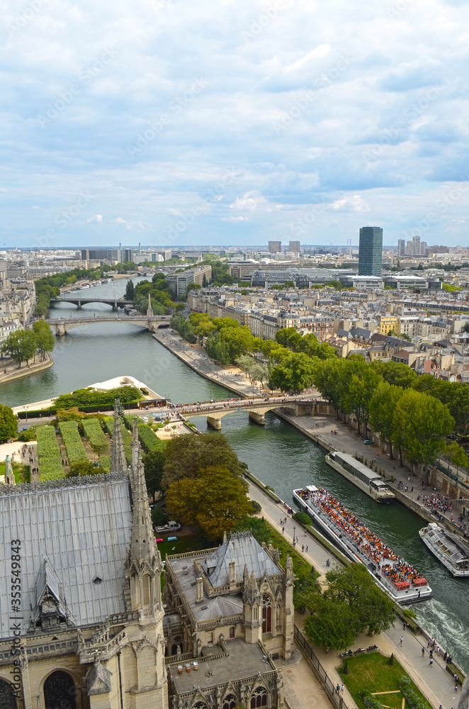 View of Paris from the cathedral of Notre-Dame de Paris