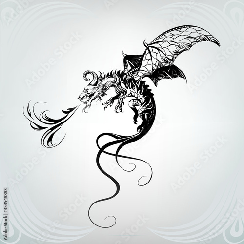 Silhouette of ancient dragon