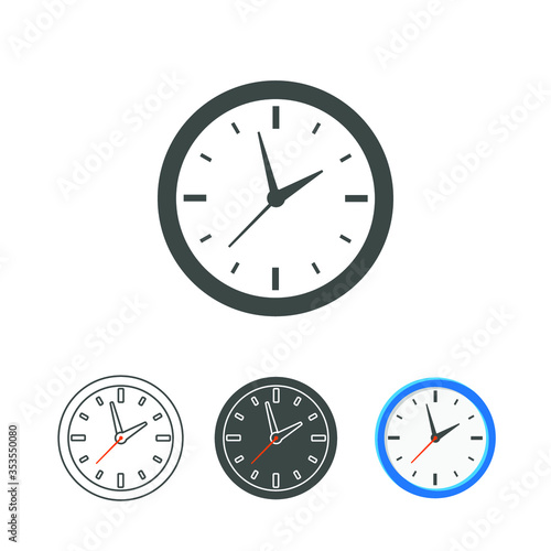 Free Download Round Wall clock for time measurement. Office hour, circle timer countdown, alarm reminder.  Analog clock flat vector icon. Illustration design on white background. EPS 10 - GFXLoad