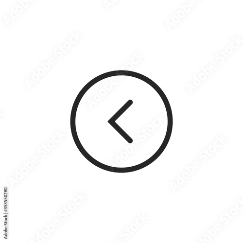 Back Button Social Media Icon Isolated On White Background. Arrow Symbol Modern Simple Vector For Web Site Or Mobile App