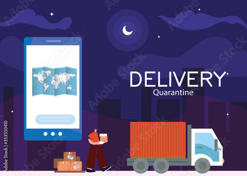 courier delivery service with smart phone, tracking of packages