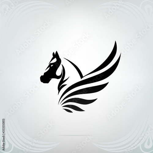 Vector silhouette of Pegasus