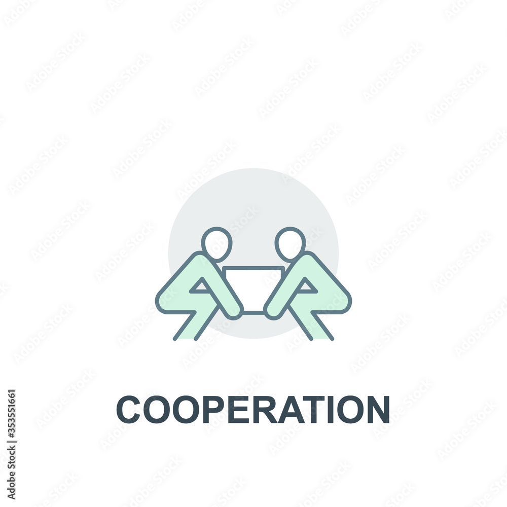 Teamwork discussion partner, Friendship partnership caring and working together. Business project collaboration. Cooperation icon. Vector illustration. Design on white background. EPS 10 Teamwork discussion partner, Friendship partnership caring and working together. Business project collaboration. Cooperation icon. Vector illustration. Design on white background. EPS 10
