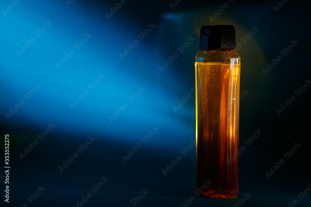 bottle with cream, shampoo for hair, shower gel, colored background, beautiful studio light, beauty and youth of the human body bottle with cream, shampoo for hair, shower gel, colored background, beautiful studio light, beauty and youth of the human body
