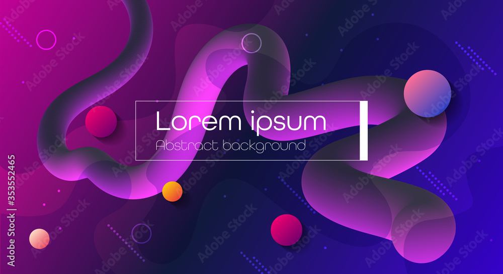 Minimal abstract 3 d shape fluid and liquid gradient colorful background for layout, banner, poster, template, flyer. Vector modern graphic color design, Futuristic trendy dynamic pattern elements