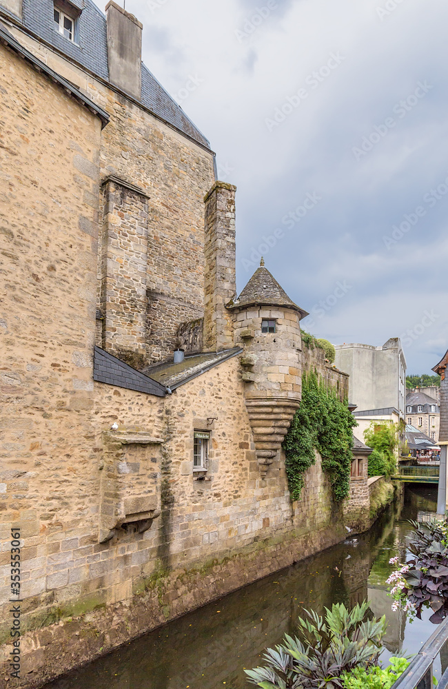 Quimper, France. Medieval fortifications on the  Steir river