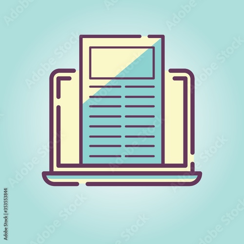 Document with laptop