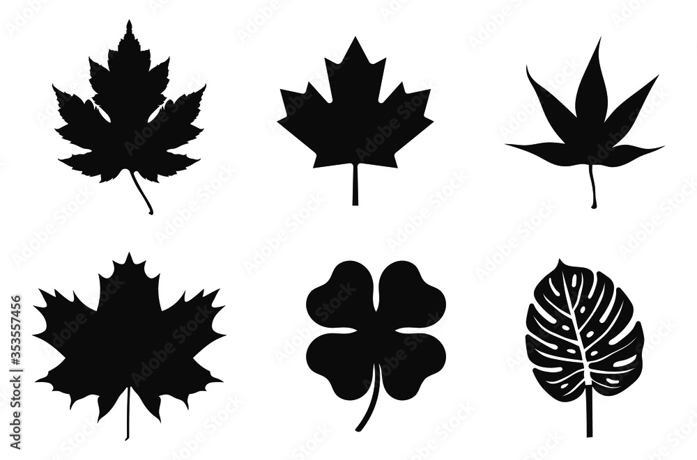 Leaf Silhouette Vector Illustration Design Leaf Silhouette Vector Illustration Design