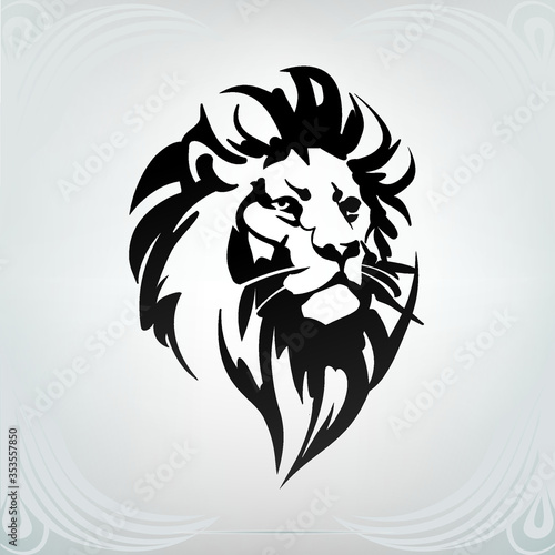 Vector silhouette of a lion head