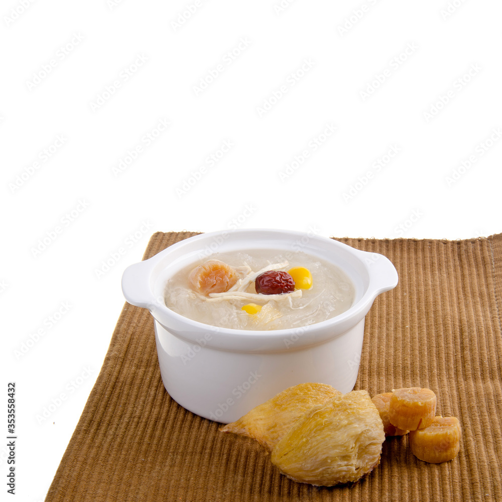 Bird's nest or Boiled bird's nest on a background new.