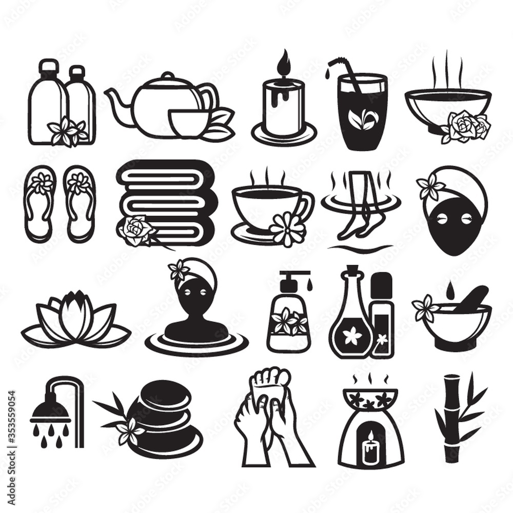 Set of spa icons