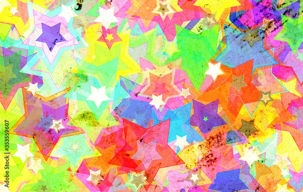 Fototapeta premium grunge Stars on the wall