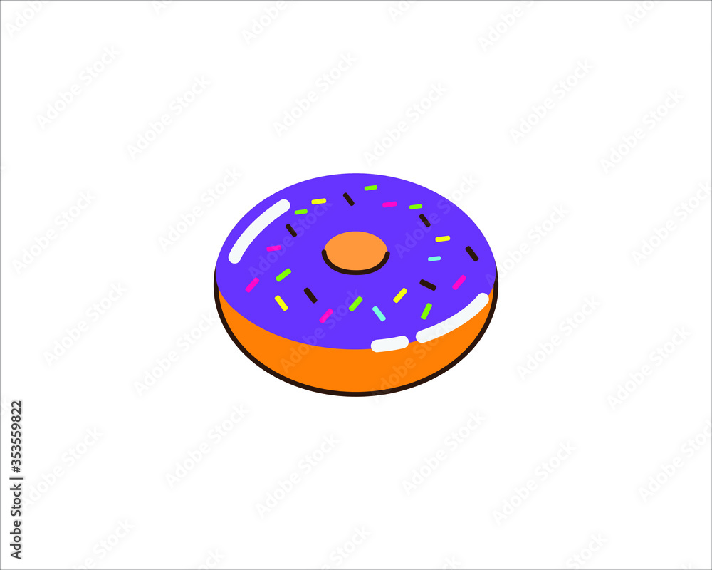 Fototapeta premium Illustration vector graphic of donuts with attractive colors. where this donuts vector is an menus example