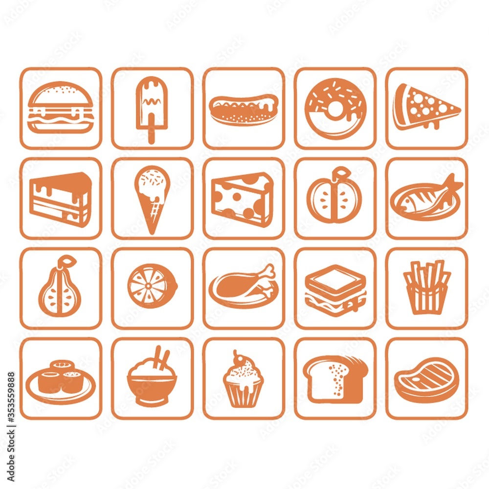 Set of food icons Set of food icons