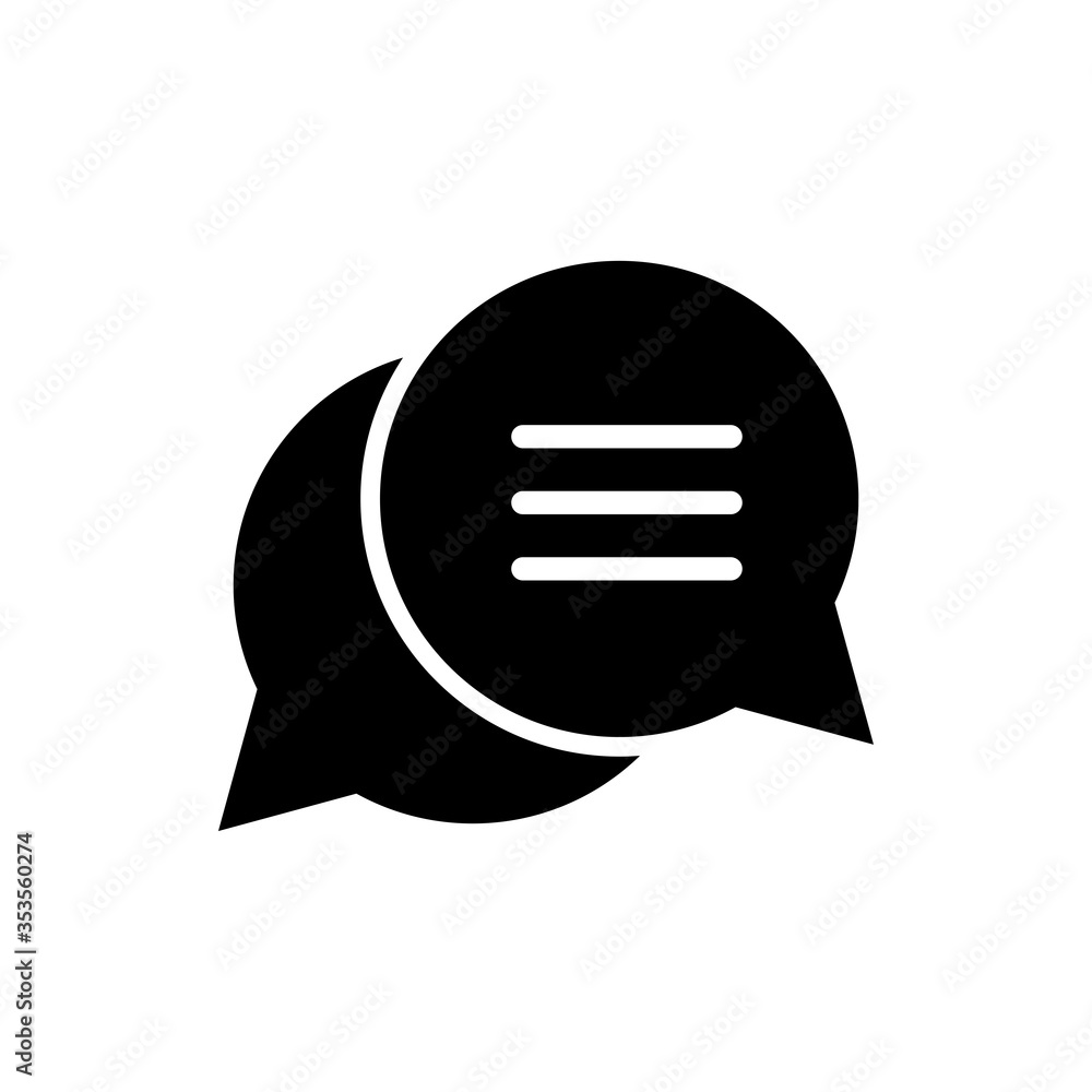 Bubble chat glyph icon design. Communication of social media vector illustration. Bubble chat glyph icon design. Communication of social media vector illustration.