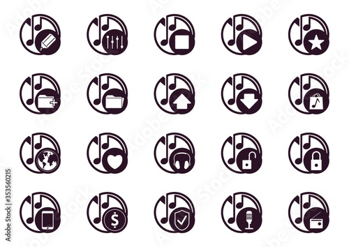 Set of music icons