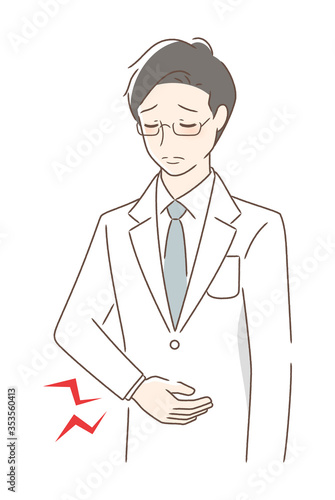 お腹が痛い男性