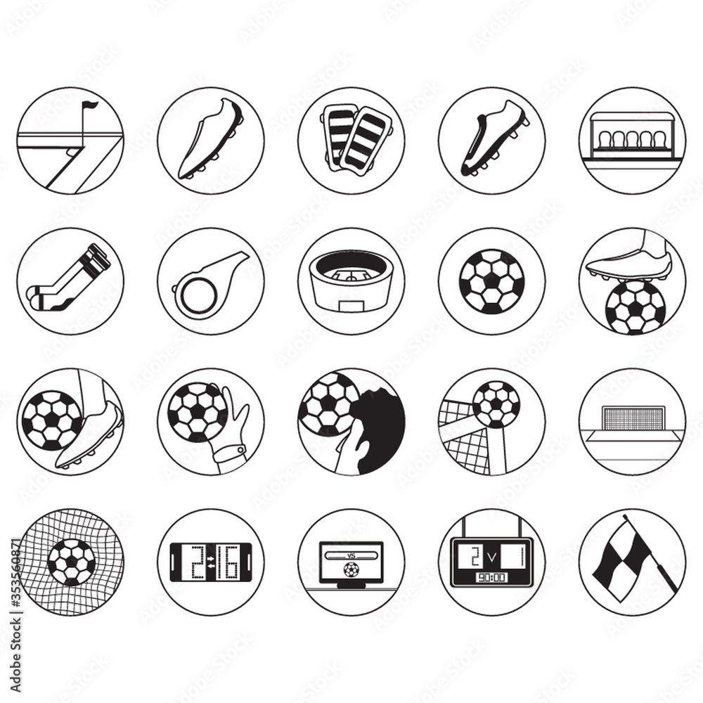 Set of soccer icons