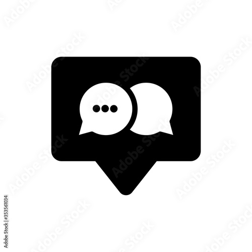 Bubble chat glyph icon design. Communication of social media vector illustration.