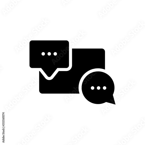 Bubble chat glyph icon design. Communication of social media vector illustration.