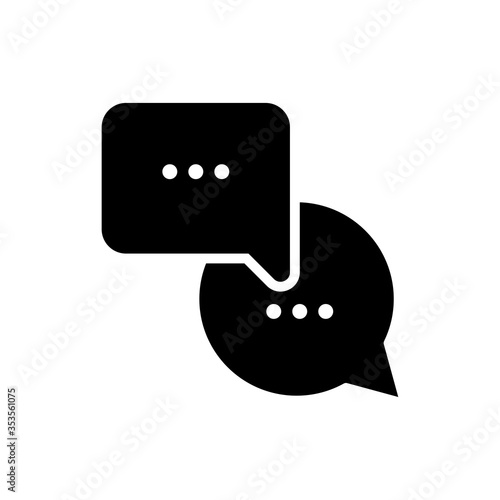 Bubble chat glyph icon design. Communication of social media vector illustration.