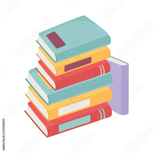 stack of books study read literature isolated icon design
