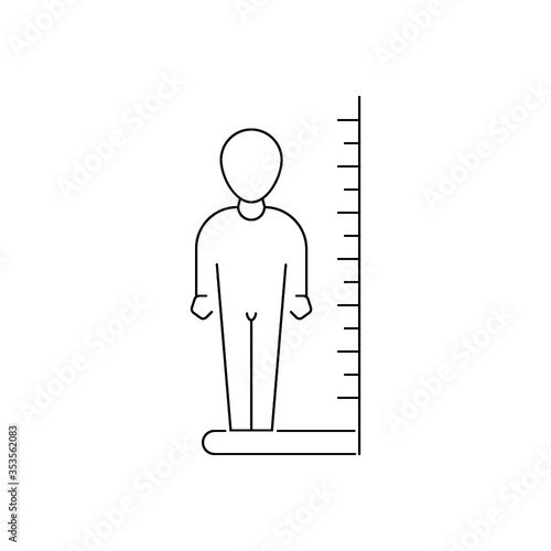 body mass index outline icon on white background, vector symbol	