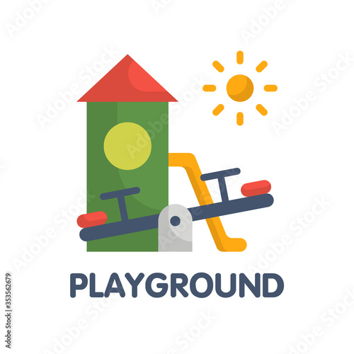 Playground flat icon style design illustration on white background