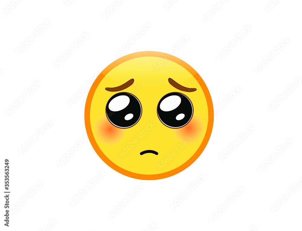 Fototapeta premium Vector illustration of Pleading Face