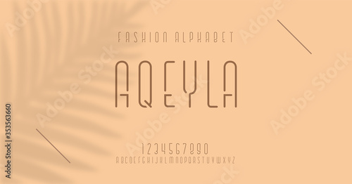 Minimal alphabet fonts and numbers. elegant fashion thin line font typography typeface. vector illustration	