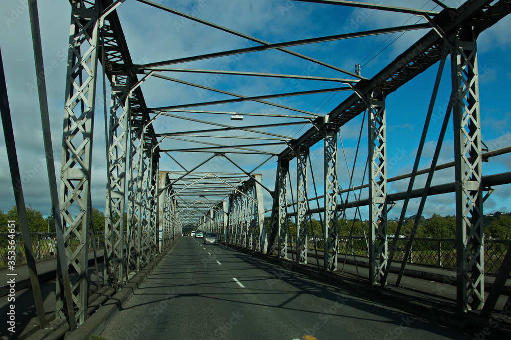 Dublin bridge over Whanganui River in Whanganui,Manawatu-Wanganui Region on North Island of New Zealand
