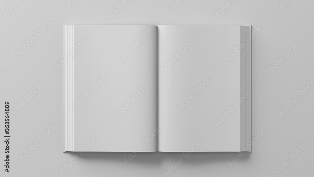 Blank book template for presentation. 3D rendering. Blank book template for presentation. 3D rendering.