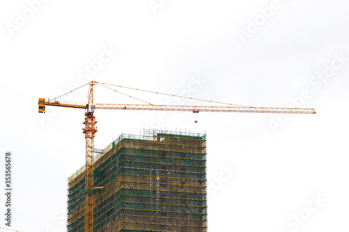White background field construction and crane © zirong