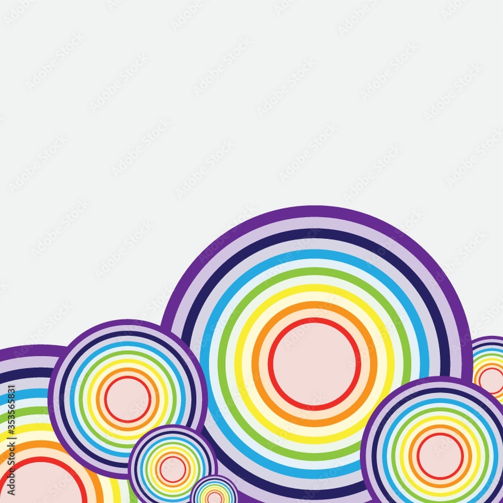 Rainbow circles background Rainbow circles background