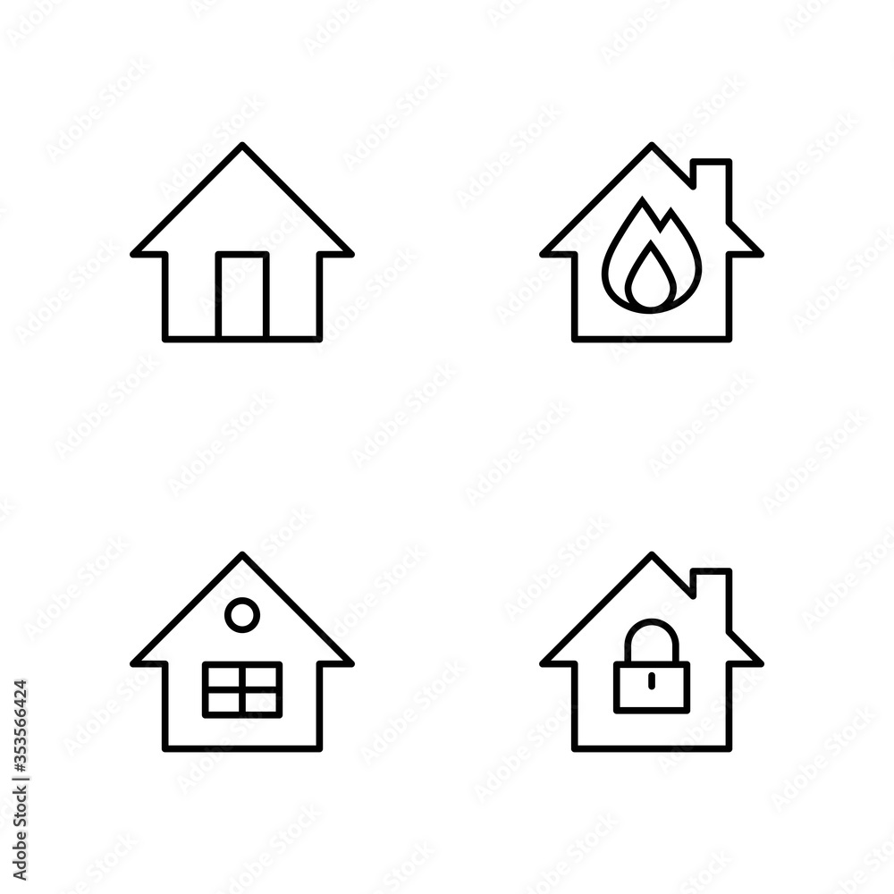 House Home Line Vector Icons. Editable Stroke House Home Line Vector Icons. Editable Stroke