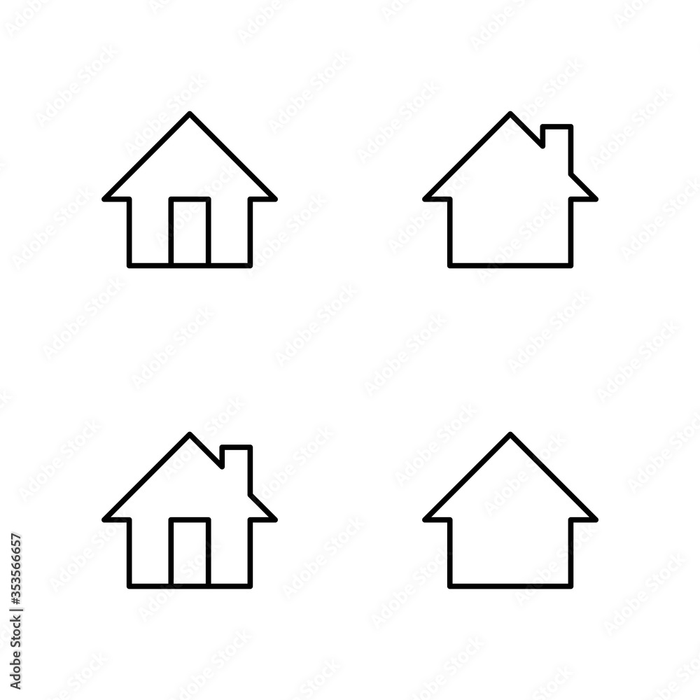 House Home Line Vector Icons. Editable Stroke House Home Line Vector Icons. Editable Stroke