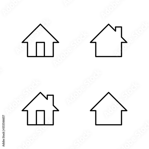 House Home Line Vector Icons. Editable Stroke