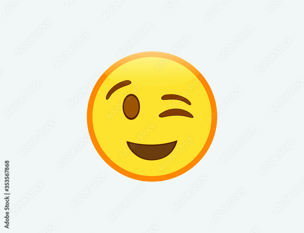 Fototapeta premium Vector illustration of Winking Face