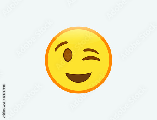 Vector illustration of Winking Face