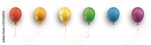 Rainbow Colored Balloons White Header