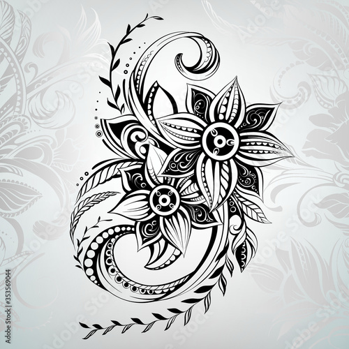 Vector illustration of a floral ornament