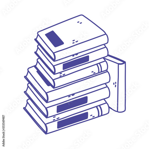 stack of books study read literature isolated icon design