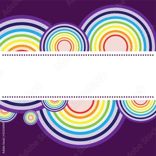 Rainbow circles background with copyspace