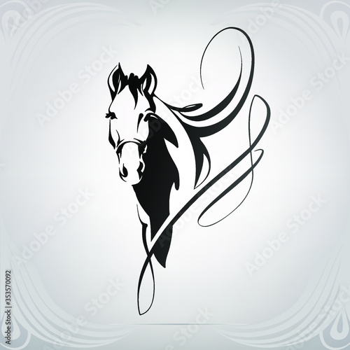 Horse head silhouette in ornament