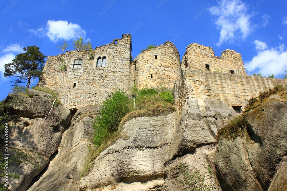 Ruin of castle in Oybin, Germany