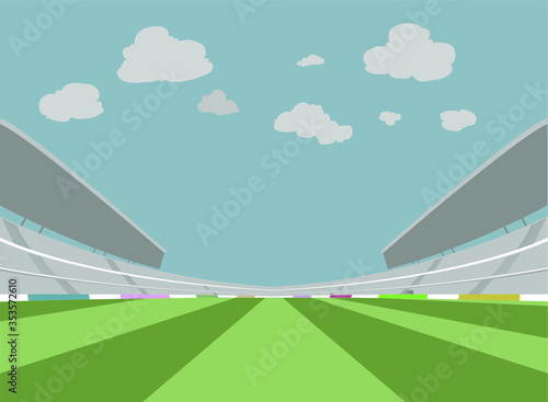 Football arena field with bright stadium lights vector eps10
