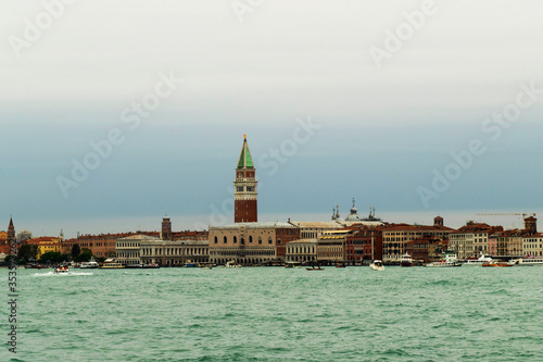 City scenery in Venice from the waterfront 
