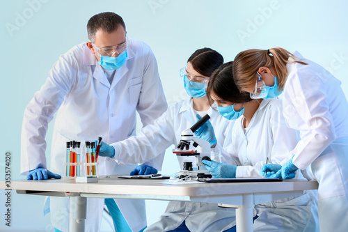 Scientists working in moder...