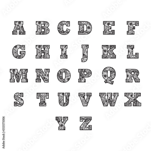alphabet set in decorative style