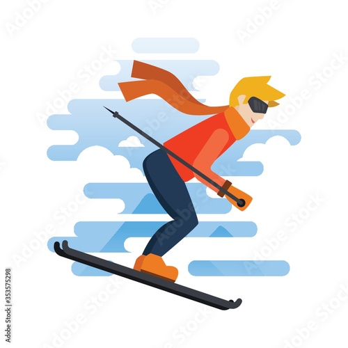 Man skiing